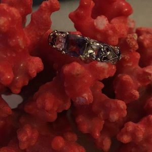 Vintage 925 amethyst enamel ring